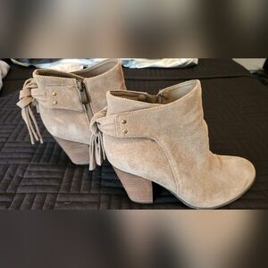 Franco Fortini Beige Suede Ankle Booties